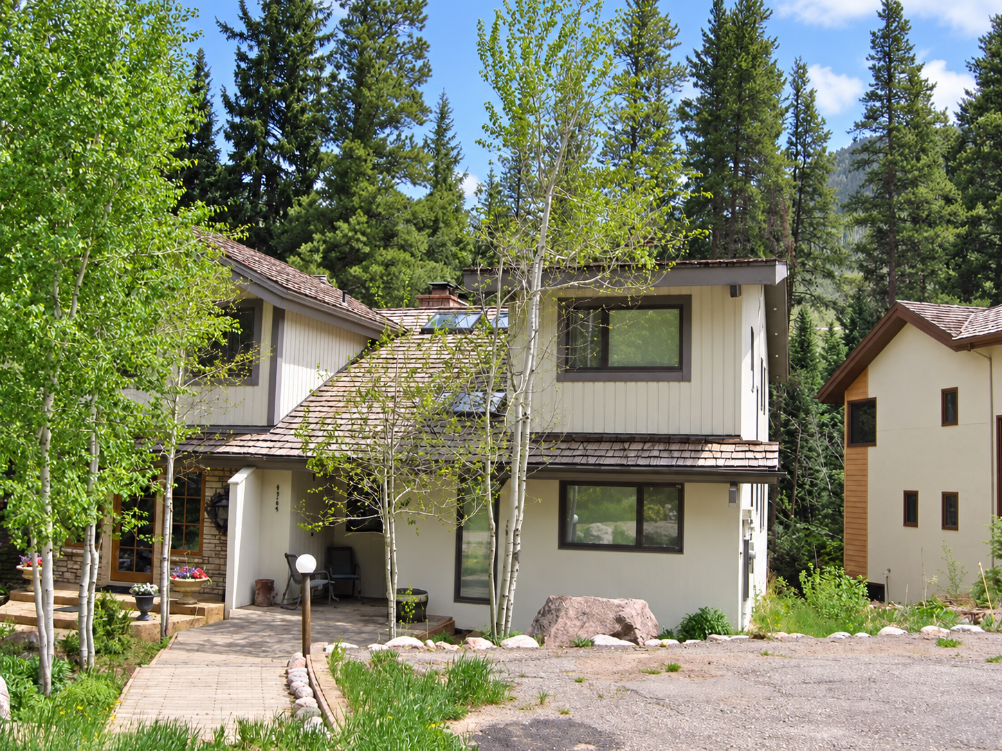 AI-assisted enhancement of a historical County exterior photograph of 4259 Nugget Lane